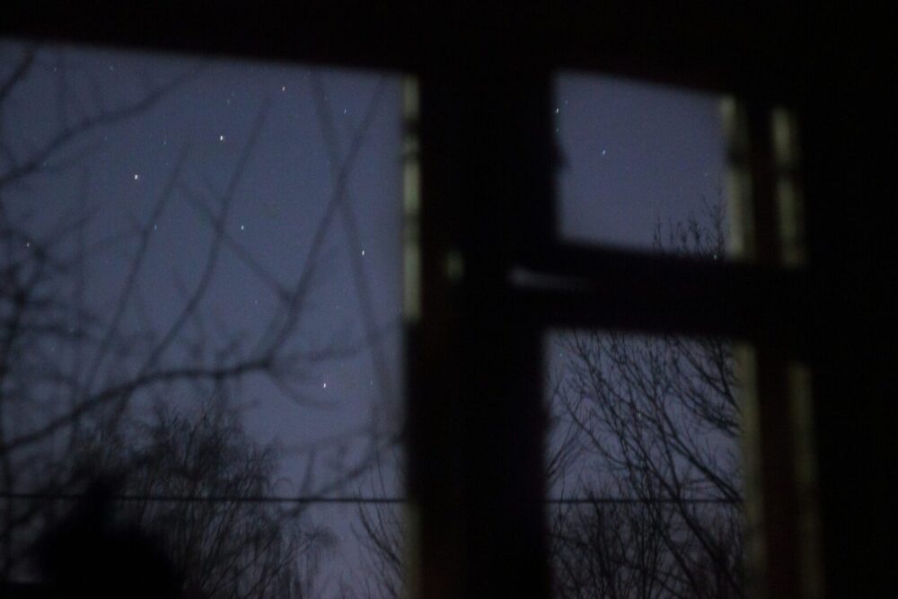 The night sky in Peru, from the perspective of someone who just sat up in bed.